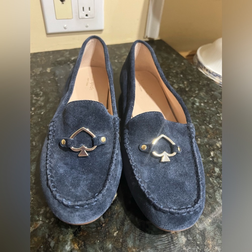 Kate Spade SZ 10M blue suede loafers